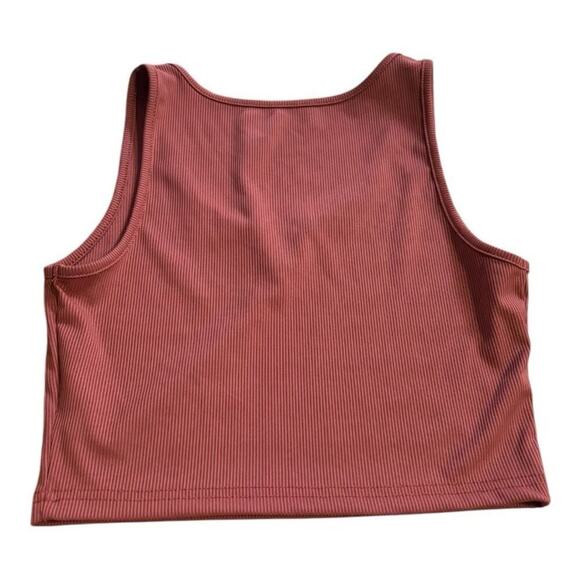 SHEIN Burnt Orange Ribbed Tank Crop top Size M - Picture 2 of 3